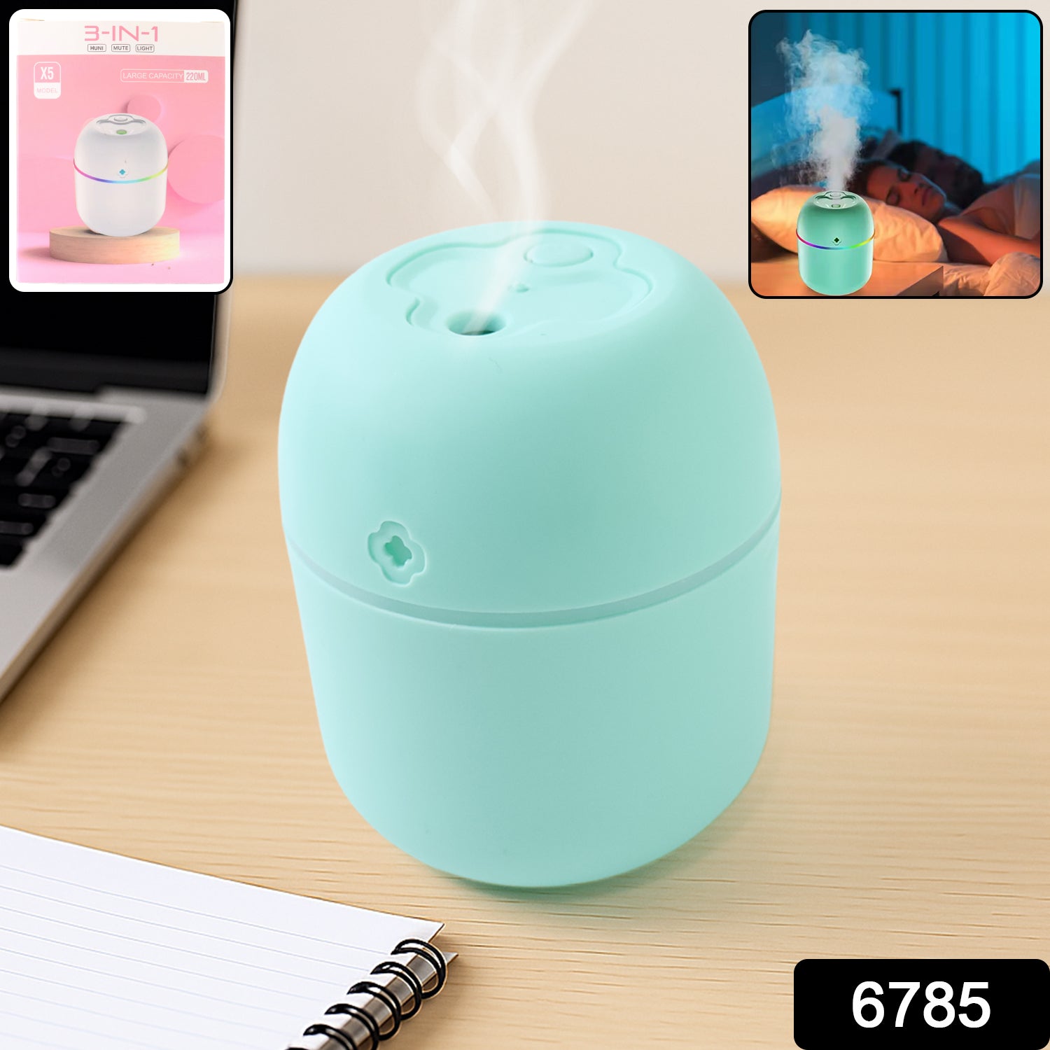 Portable Mini USB Humidifier with Light, Cool Mist & Essential Oil Diffuser (250ML) Portable Mini USB Humidifier with Light, Cool Mist & Essential Oil Diffuser (250ML)